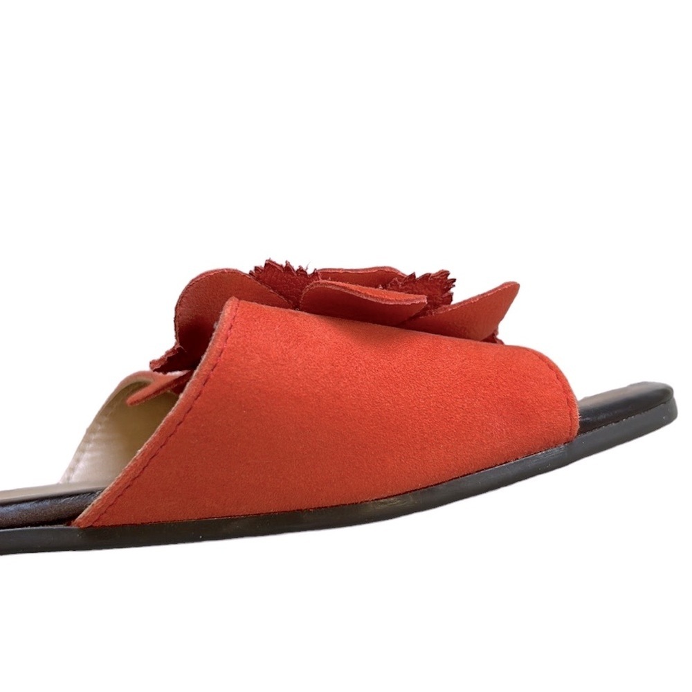 Mariella | Suede Leather 3D Floral Appliqué/Cutouts Persimmon‎ Orange Siz… - Picture 9 of 15